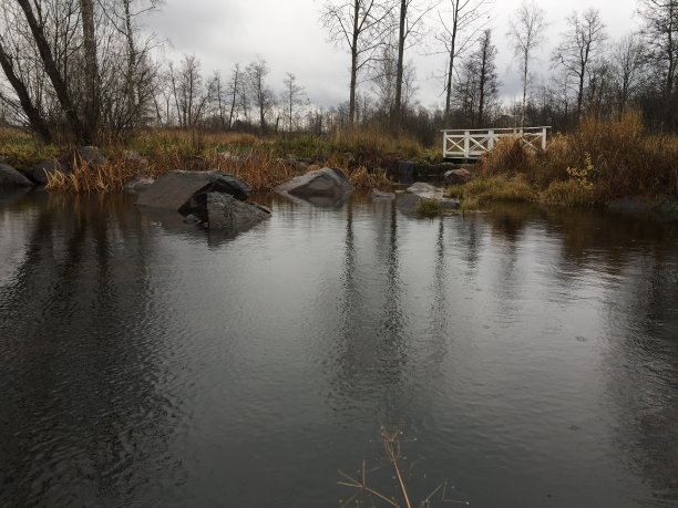 湖、桥梁、水、黑石头,草图片下载