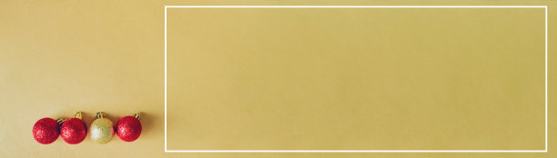 网页横幅设计优雅的节日派对事件和庆祝概念闪烁和闪光的金色和红色的球装饰在金色闪光的背景图片下载