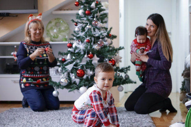一家人在家庆祝圣诞节图片下载