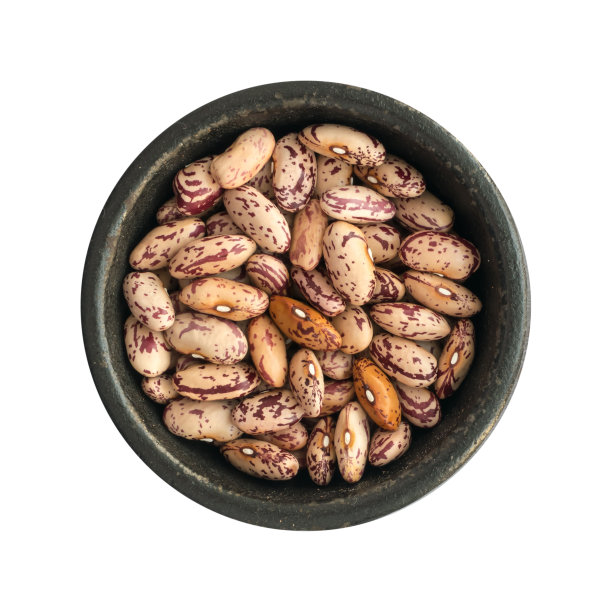 圆碗中分离的干斑豆图片下载
