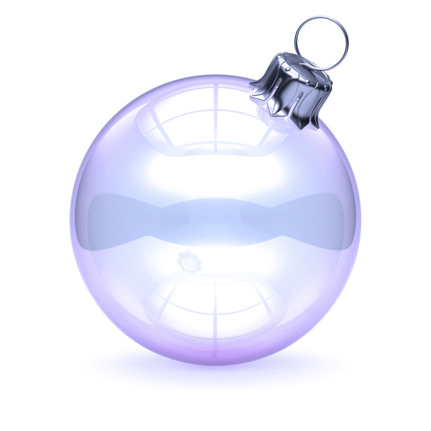 圣诞球白色玻璃半透明装饰图片下载