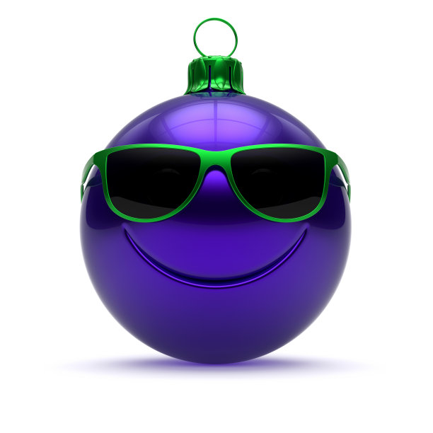 有趣的圣诞球面对蓝色新年前夜的小玩意卡通图片下载