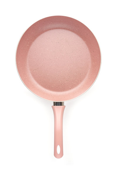 花岗岩涂层锅孤立在白色背景俯视图图片下载