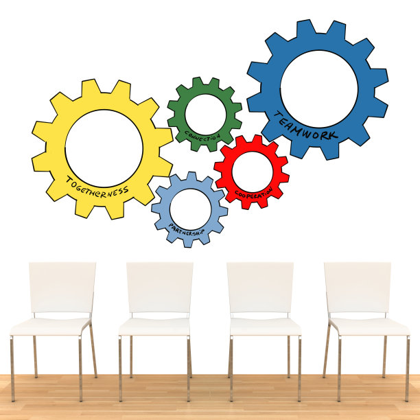 商务团队办公椅配合团队合作图片下载