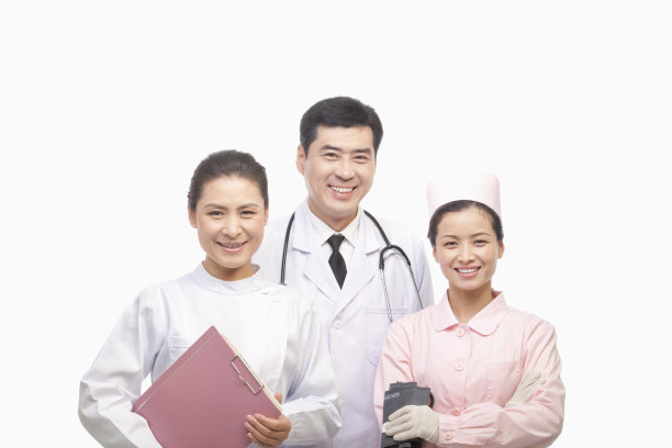 微笑的中国医生和护士素材图片