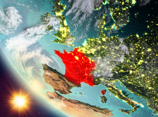 法国上空的日落图片下载