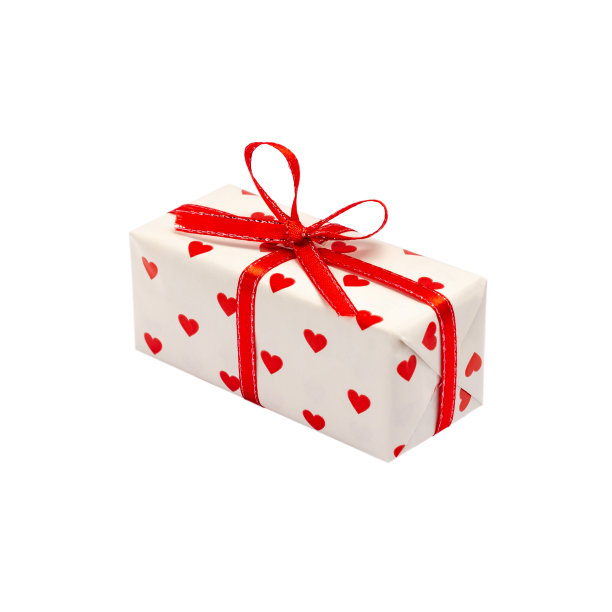盒子与心形的形象的礼物与丝带孤立在白色的背景。情人节庆祝概念图片下载