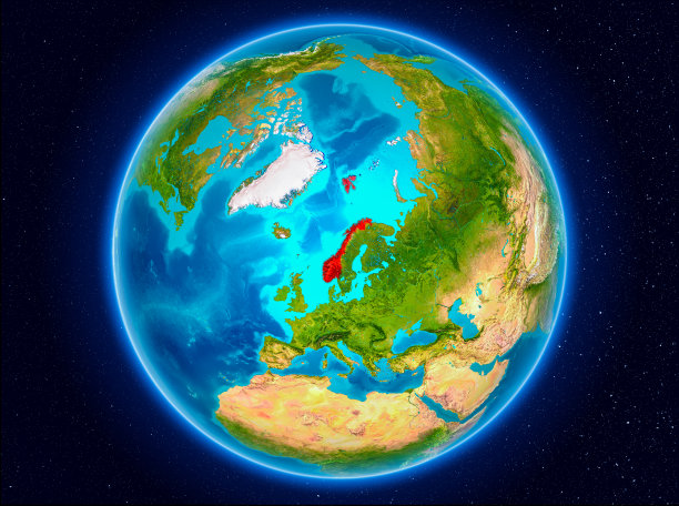 挪威在地球上图片下载