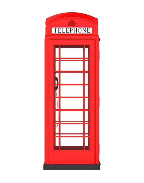 英国红色电话亭孤立图片下载