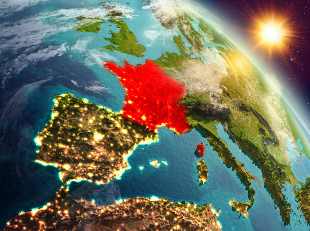 法国在轨道上的日出图片下载