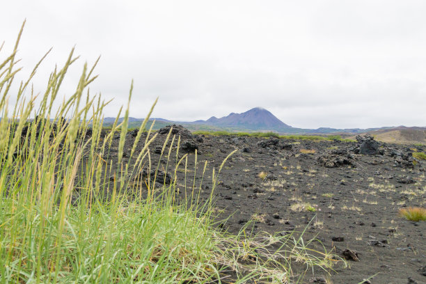 Hverfell火山附近的冰岛景观，冰岛地标图片下载