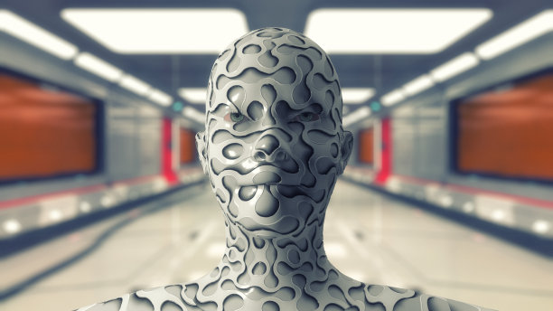 3 d渲染。人头粉碎人像图片下载