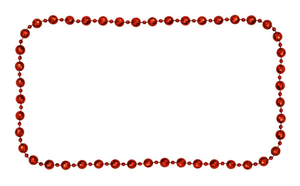 圣诞红花环与圆珠子在一个框架图片下载