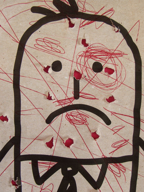 卡通纸上受骚扰的男人图片下载