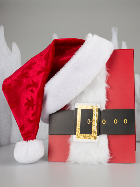 圣诞老人红帽卡通卡片显示圣诞快乐的帽子图片下载