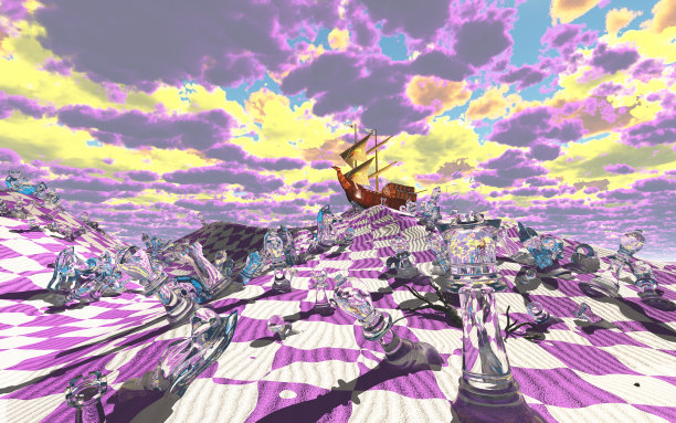 沙丘上的古老帆船图片下载