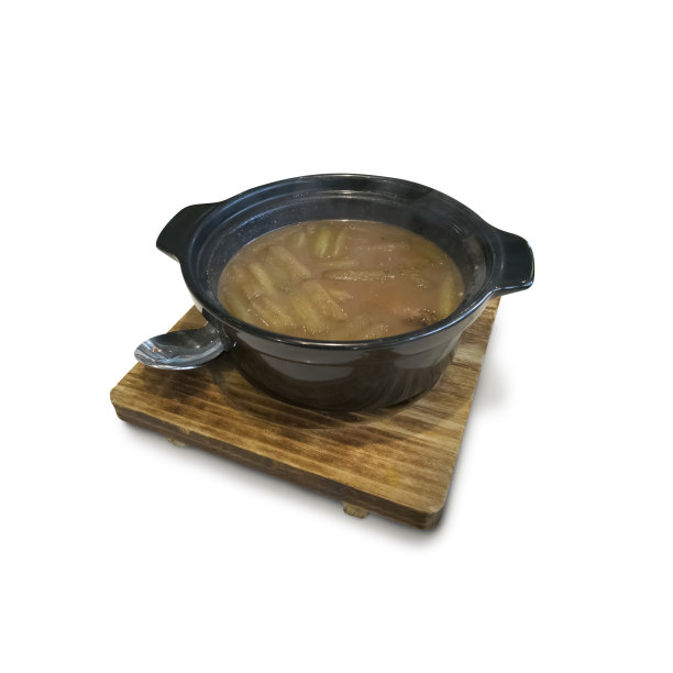 泰国椰子咖喱蒸鲭鱼和莲花茎孤立在白色背景图片下载