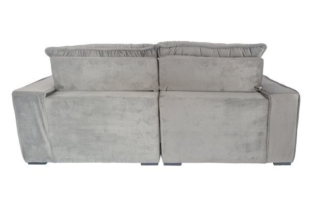 现代灰色绒面革天鹅绒沙发沙发孤立图片下载