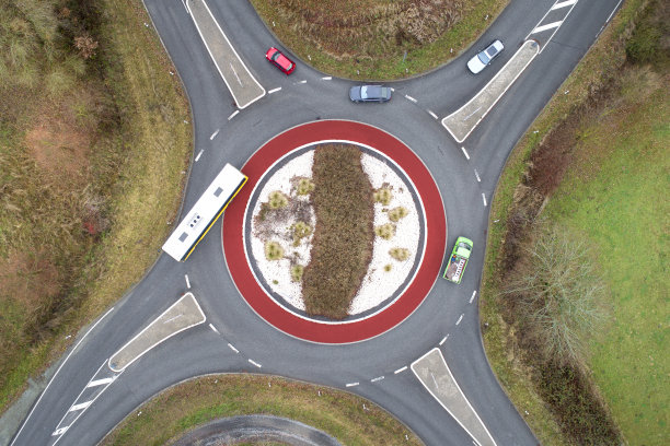 交通圈，巴士鸟瞰图图片下载