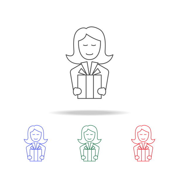 有礼物图标的母亲。母亲节的元素在多颜色的图标。优质的图形设计图标。简单的图标为网站，网页设计，移动应用程序，信息图形图片下载