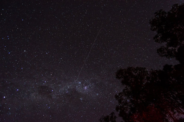 晚上天上的星星和一颗小行星图片下载