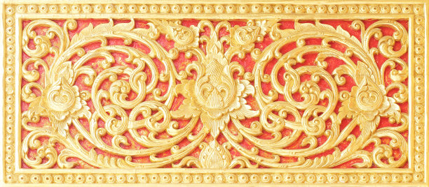 图案木雕金漆作装饰图片下载