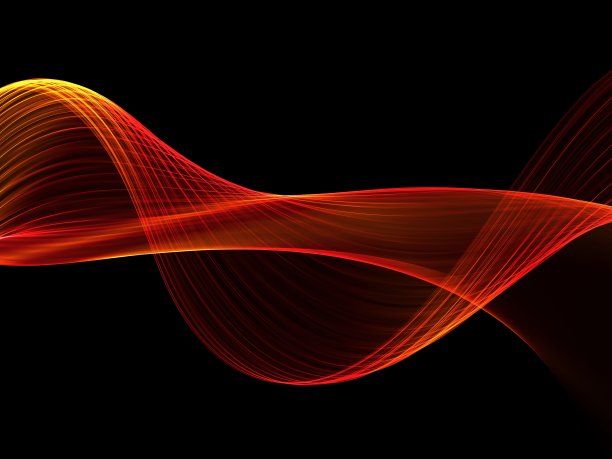 抽象亮色红波设计元素图片下载