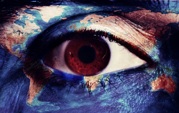 印有世界地图的脸(由美国宇航局提供)图片下载