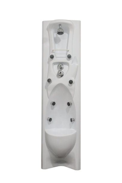 按摩淋浴孤立的白色背景图片下载