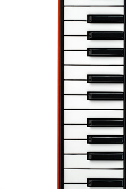 合成器键盘上孤立的白色背景图片下载