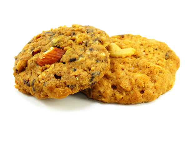 全谷物饼干孤立的白色背景图片下载