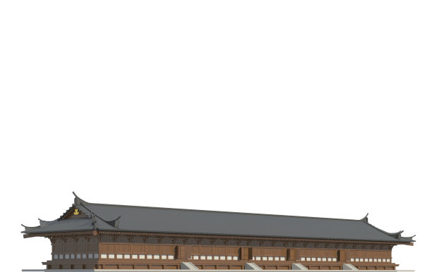 旧的日本建筑孤立在白色背景的3d插图图片下载