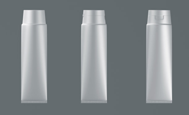 3D白色光滑的塑料管，用于药品或化妆品图片下载