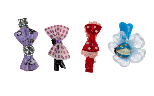 儿童发夹，蝴蝶结和瓢虫图片下载