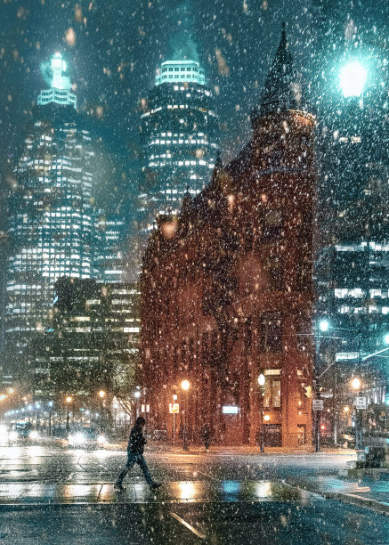 多伦多的雪夜图片下载