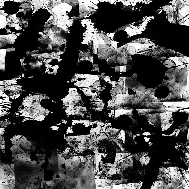 垃圾脏墨水飞溅飞溅黑色单色粗糙纹理墙纸概念插图图片下载