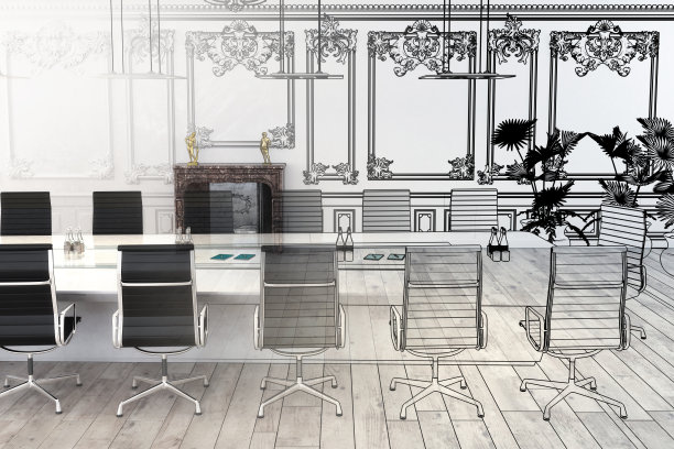 会议桌(开发)- 3d插图图片下载