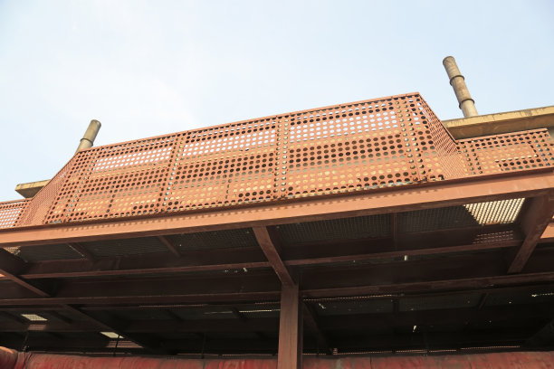 护栏和金属支架，特写照片图片下载