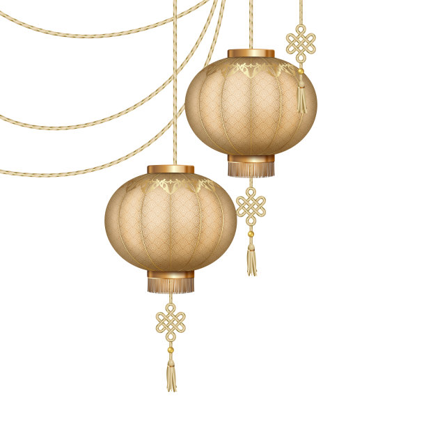 丝绸挂灯笼素材图片