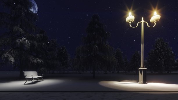 圣诞节的雪林图片下载