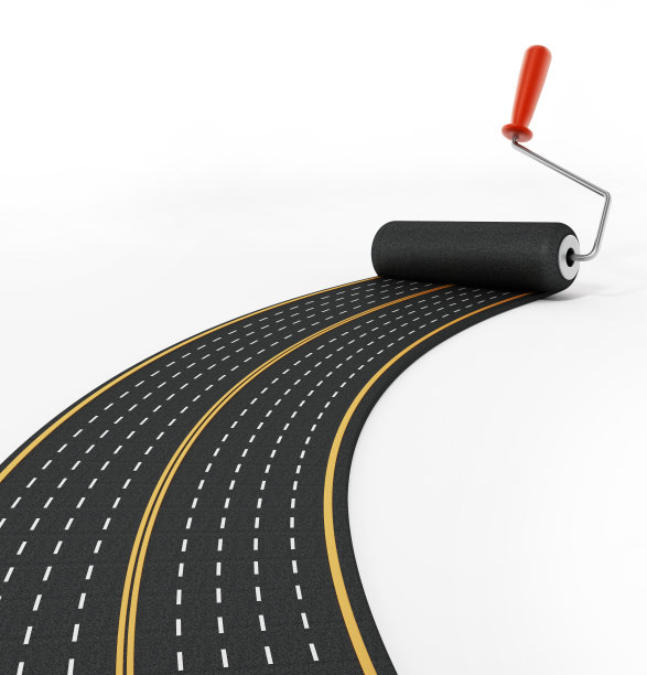 漆辊创造了一个多车道的高速公路图片下载