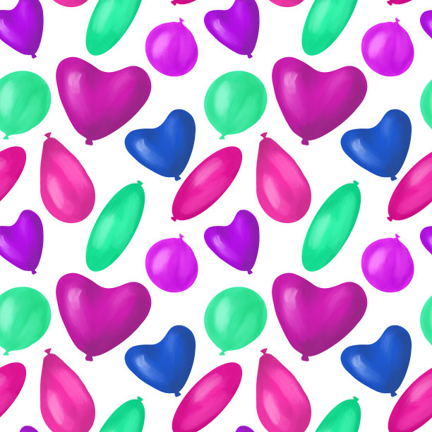 生日快乐最好无缝彩色气球图案图片下载