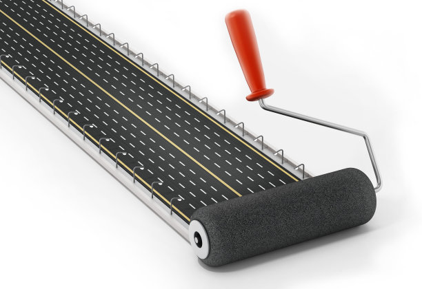 漆辊创造了一个多车道的高速公路图片下载