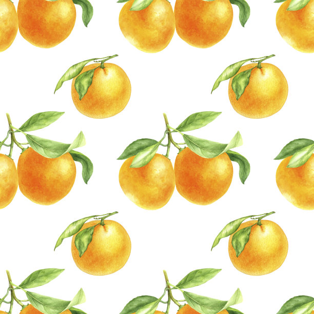 橘色和橘色的水彩画图片下载