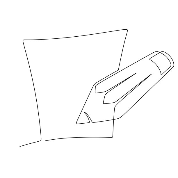 用铅笔在白色背景上画一条连续的线的笔记本图片下载