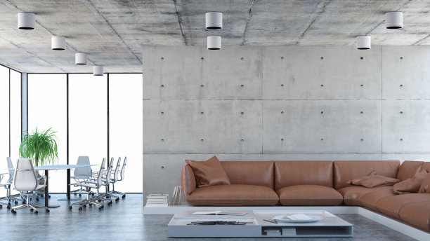 办公室内设沙发和会议桌图片下载