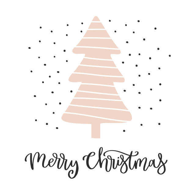 带有书法字体的圣诞贺卡，适用于邀请函、宣传单、计划本、贴纸、剪贴簿、儿童印刷品、海报素材图片