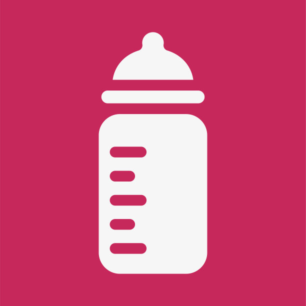 婴儿奶瓶极简扁平固体图标象形符号图片下载