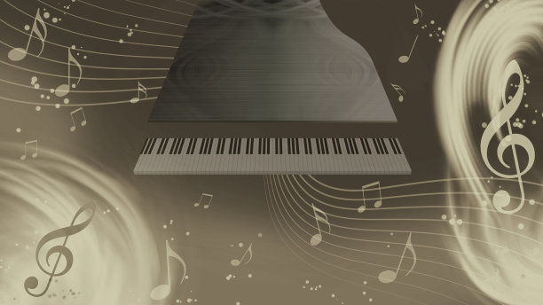 音乐图像三角钢琴和音符图片下载