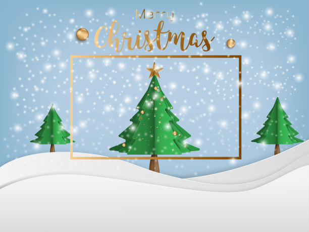 圣诞快乐，冬天的风景和雪图片下载